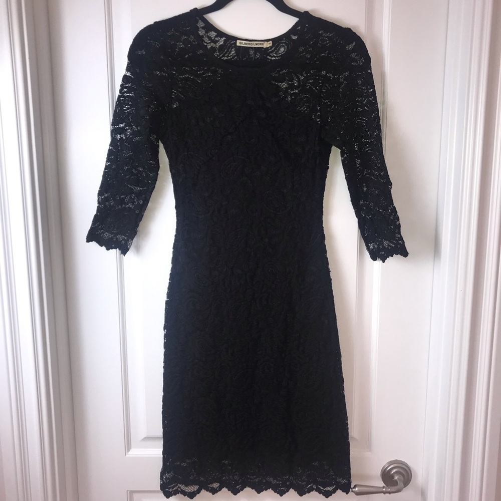 NWT-Sexy-chic black lace dress